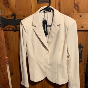 Allegra K Women's Elegant White Blazer
